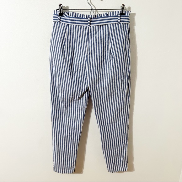 Love Tree Striped Paper Bag Tie Waist Pants Elastic Waist Pull On Styling  💙🤍 - Picture 5 of 11